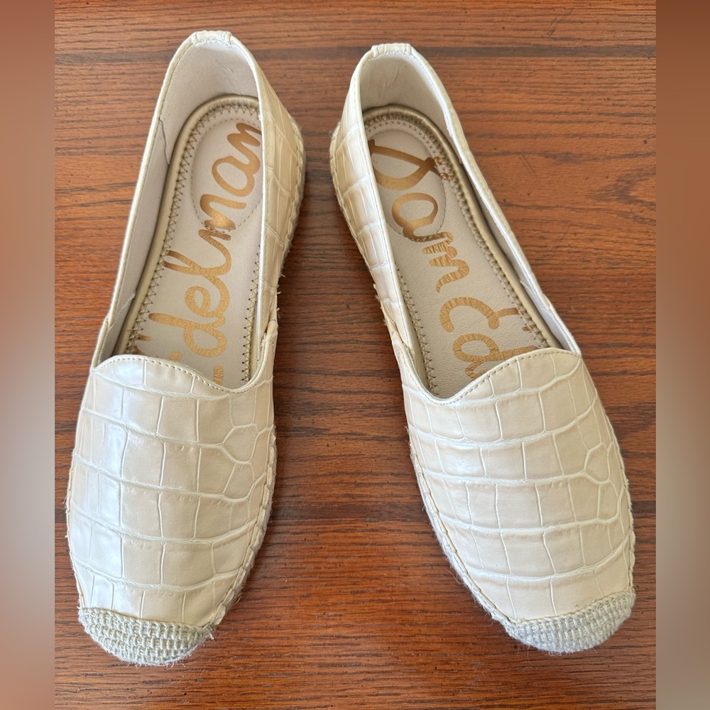 Sam Edelman Kesia Espadrille Flat Eggshell Leather (Never worn)